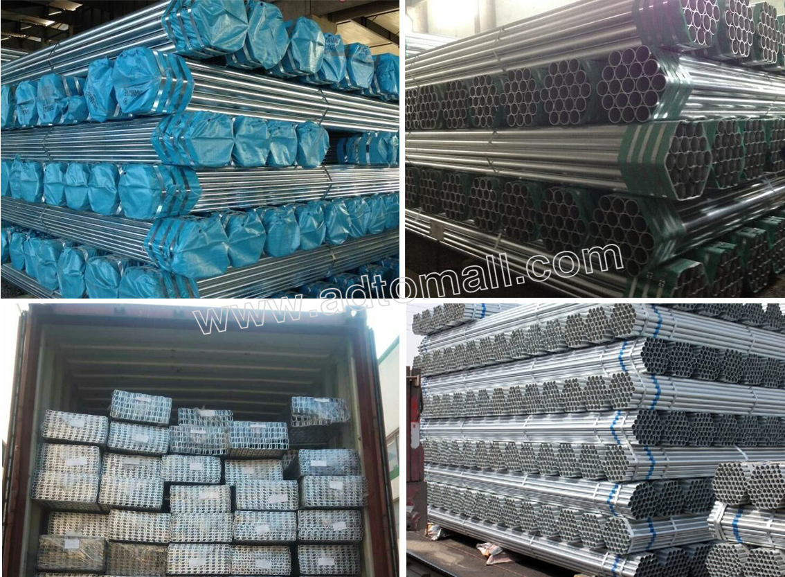 hot dipped galvanized pipe packaging and shipping