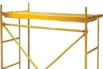 What deviation is allowed when erecting frame scaffolding?