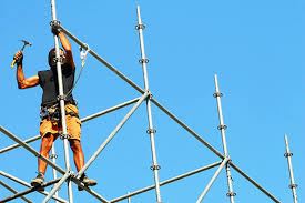 Attentions for the construction of scaffolding in rainy day